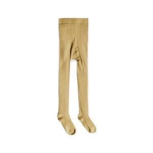 NWT Rylee + Cru Solid Ribbed Tights Citron 0-6 6-12 Months